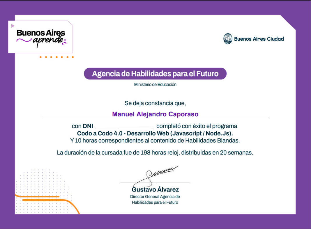 Diplomatura Full Stack con JavaScript / Node.js