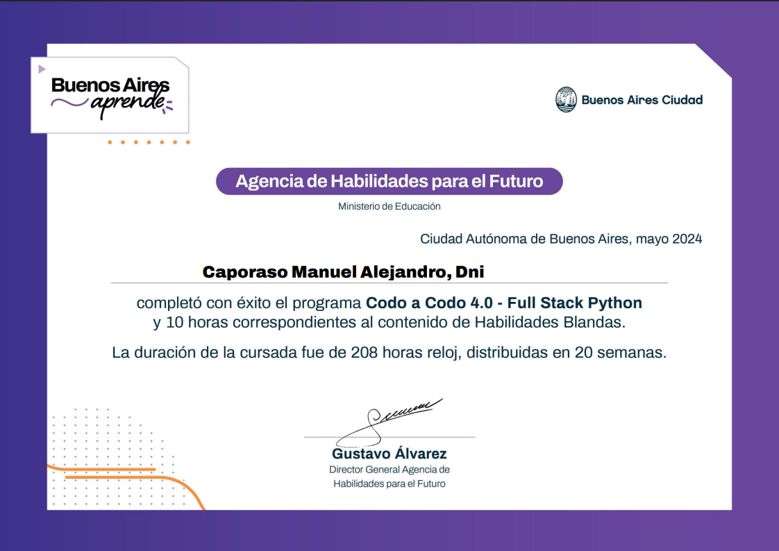 Diplomatura Full Stack con Python / Django