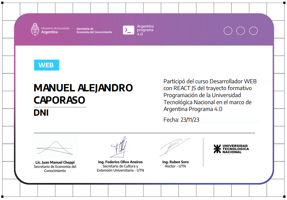 Desarrollador Web con React.js