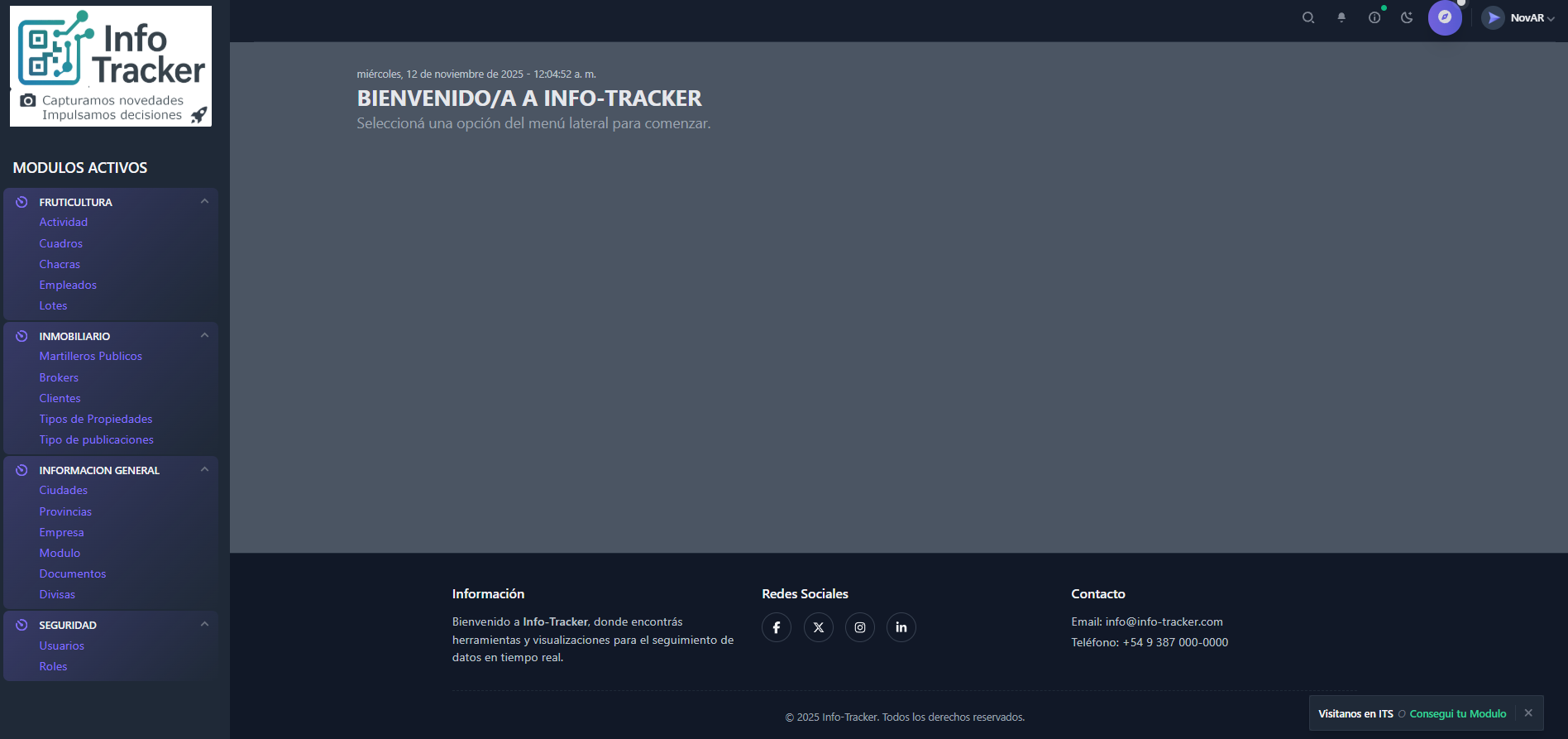 Info-Tracker aplicación de escritorio