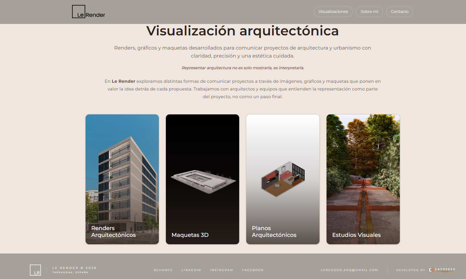 Portfolio profesional de arquitectura Le Render